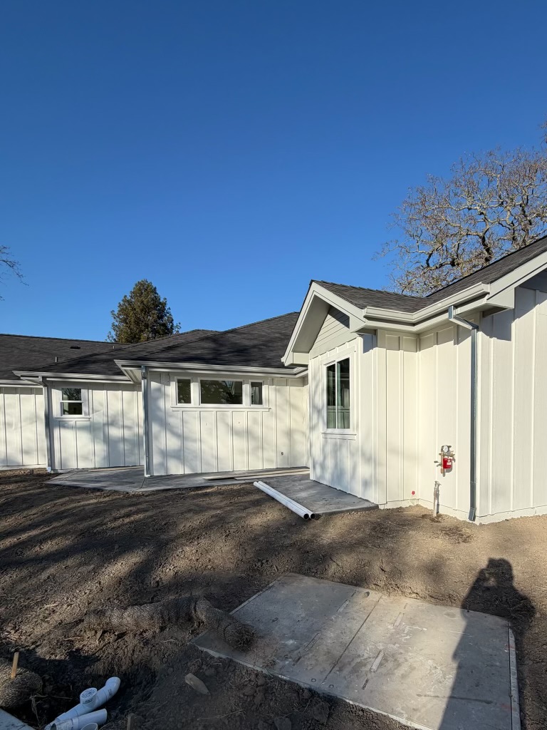 New construction home gutter and downspout installation