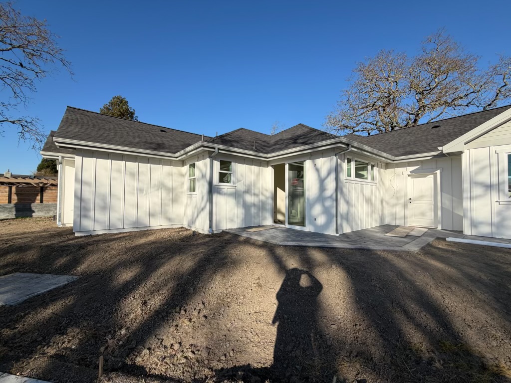 Seamless gutter installation new construction home Sonoma County