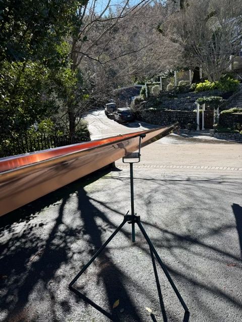 Custom copper seamless gutter fabricated on-site