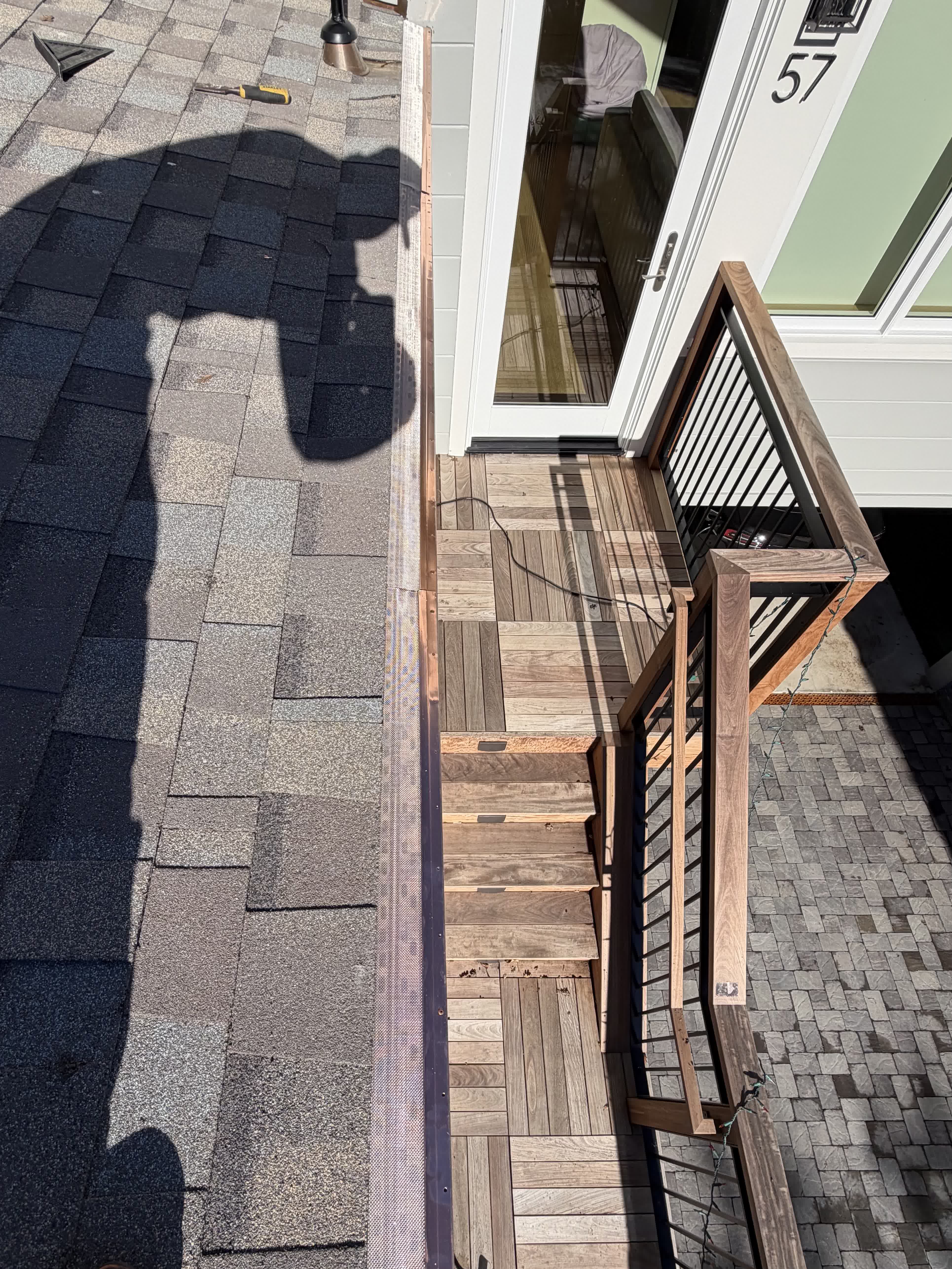 On-site gutter installation from roofline perspective
